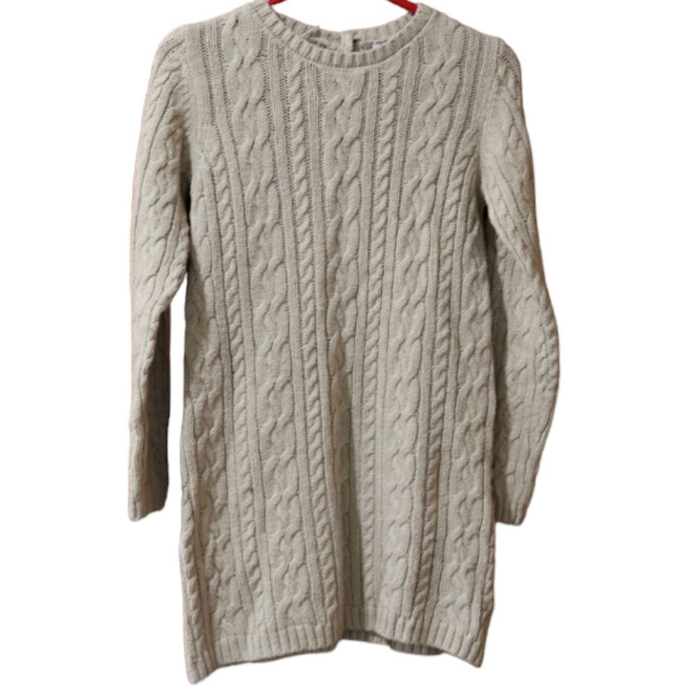 Catharine Malandrino Beige Kids Cable Knit Sweater Dress 3T